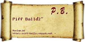 Piff Balló névjegykártya